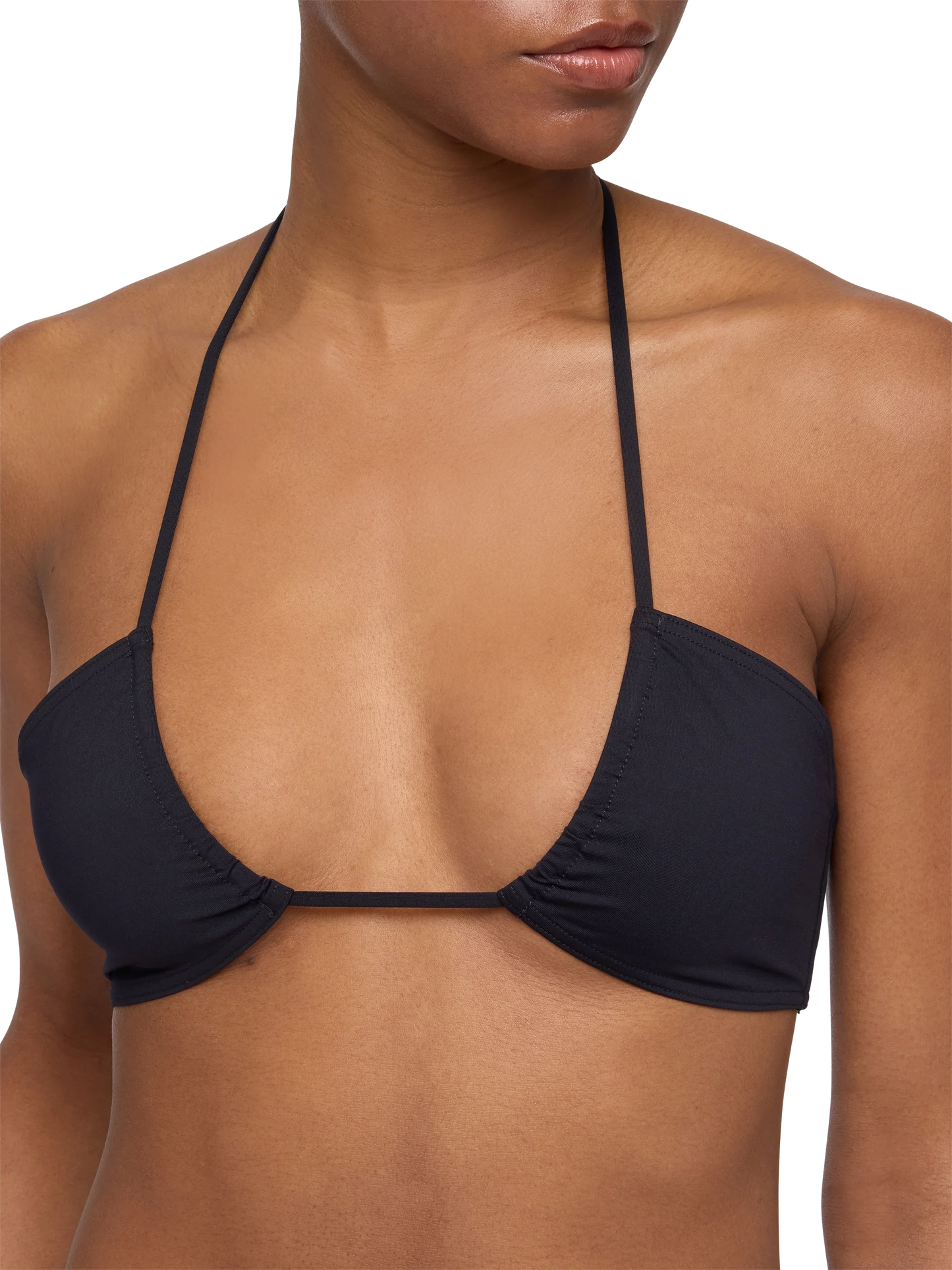 Schwarze klassische Badehose „Lido“ – schwarzes Bandeau-Top „Dahlia“