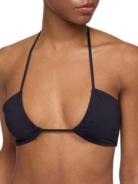 Schwarze klassische Badehose „Lido“ – schwarzes Bandeau-Top „Dahlia“