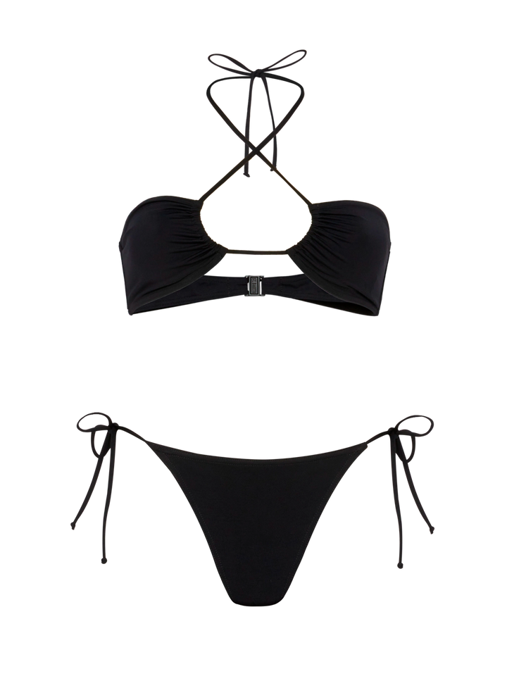 Bikini Dahlia Marielle nero con top a fascia e slip classici