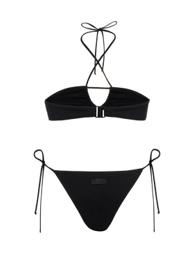 Bikini Dahlia Marielle nero con top a fascia e slip classici