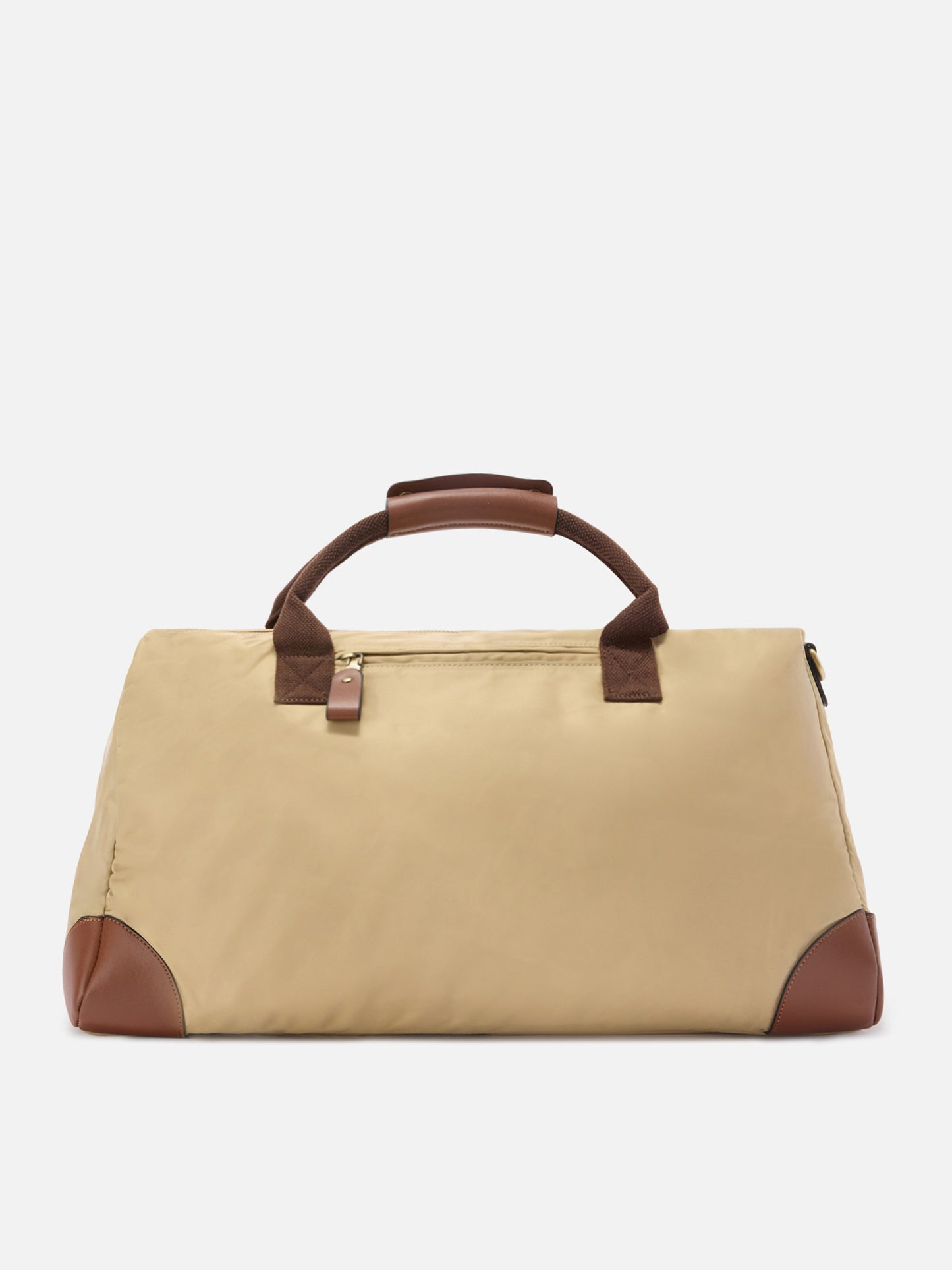 Daily beige nylon weekender with embroidered logo
