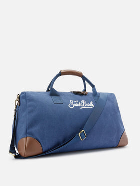 Daily navy cotton blend weekender with embroidered logo