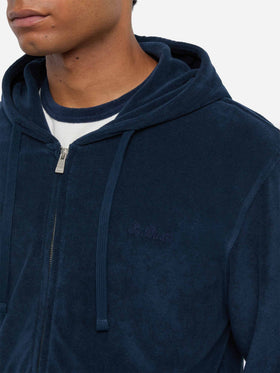 Zipped terry hoodie Danny with St. Barth embroidery
