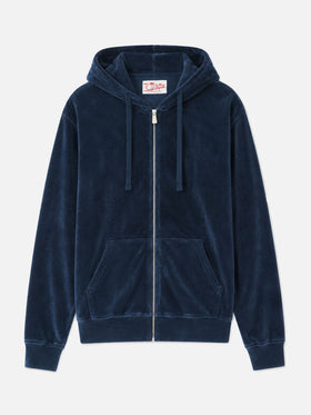 Felpa in spugna con zip Danny con ricamo St. Barth