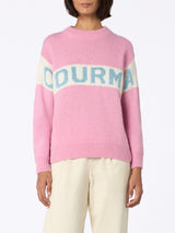 Maglione da donna rosa Danya con stampa Courma