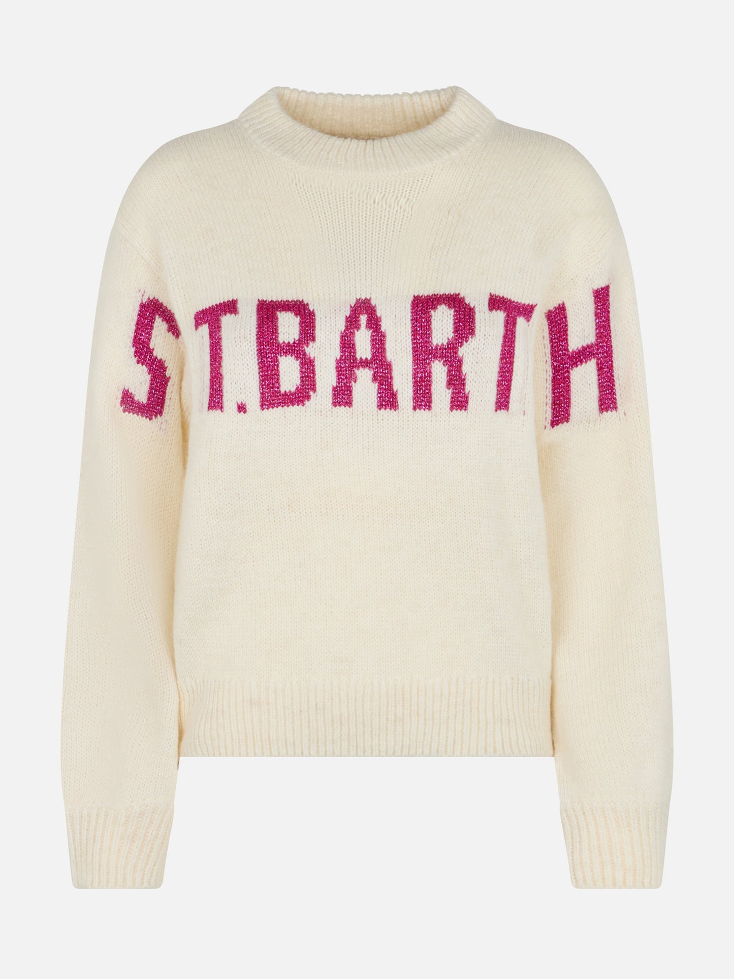 Weißer Damenpullover Danya mit St. Barth Jacquard