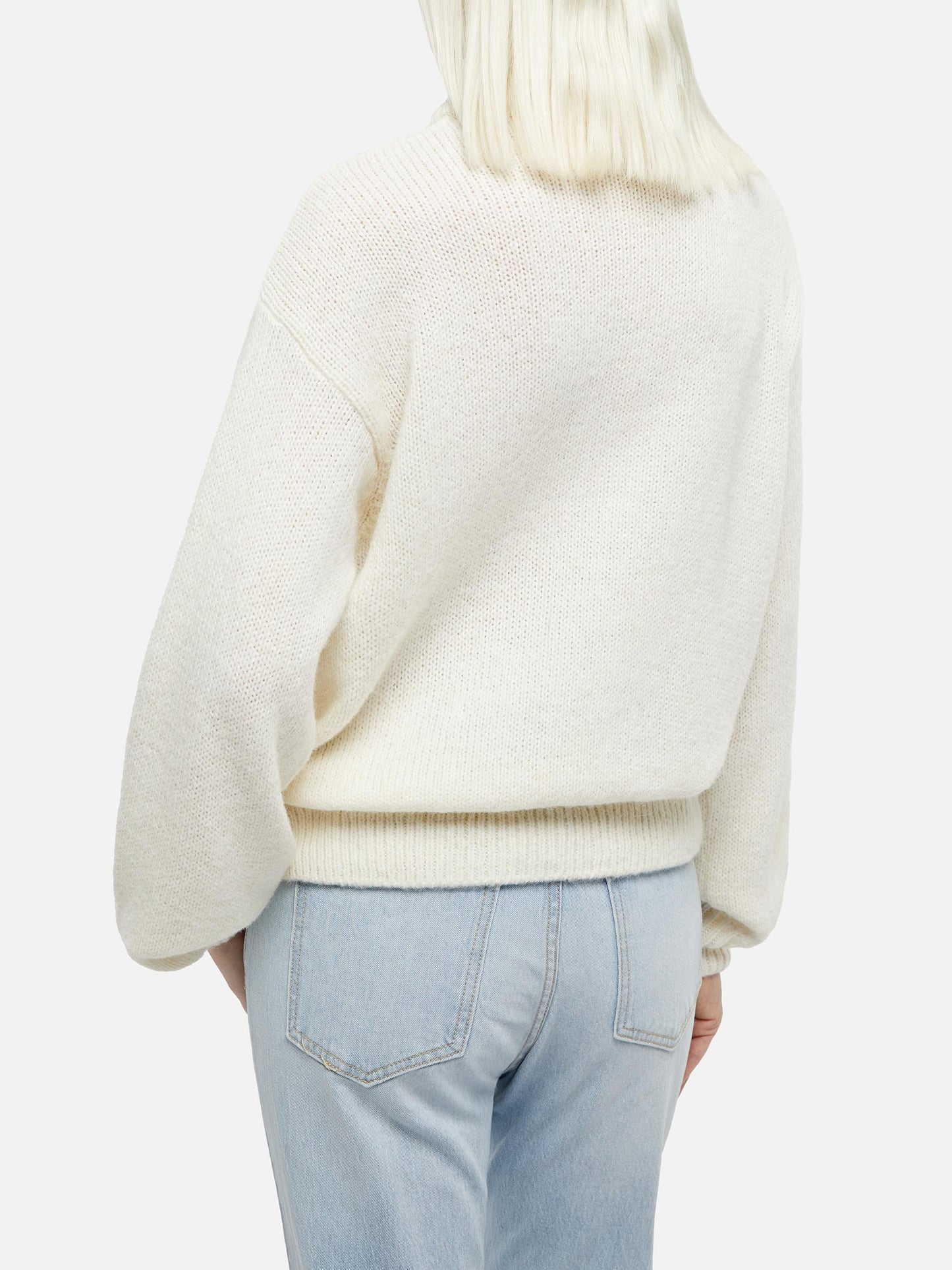 Weißer Damenpullover Danya mit St. Barth Jacquard