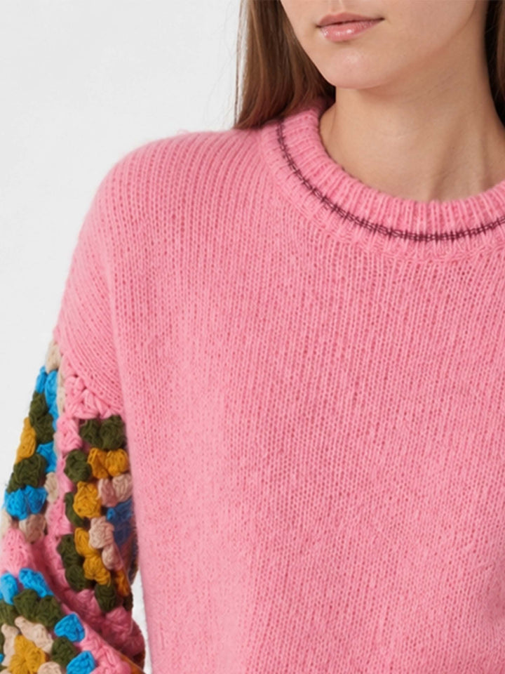 Danya Soft Crochet pinkfarbener Pullover 