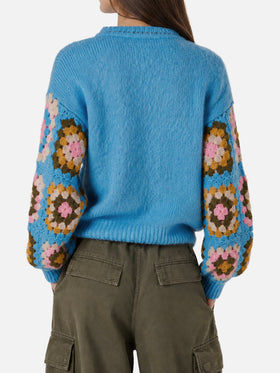 Danya Soft Crochet light blue sweater