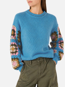 Danya Soft Crochet light blue sweater
