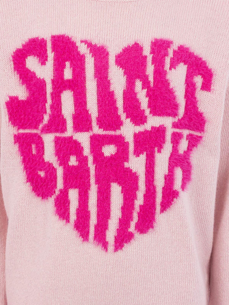 Rosa Rundhalspullover Danya für Mädchen mit Saint Barth-Logo-Print