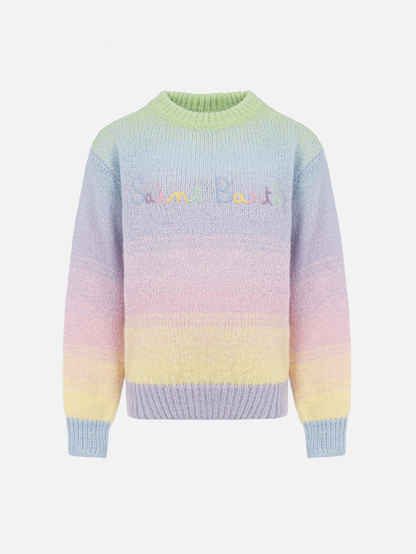 Girl multicolor striped crewneck sweater Danya