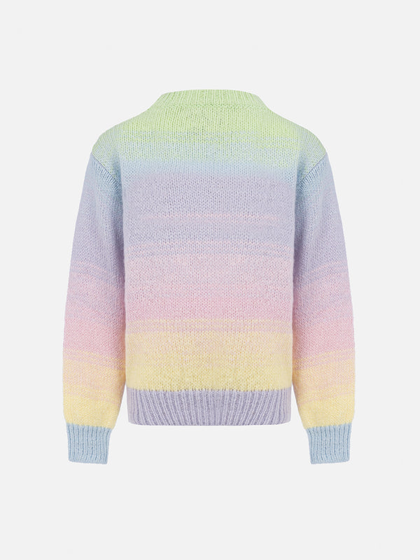 Girl multicolor striped crewneck sweater Danya