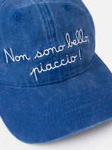 Denim-bestickte Baseballkappe „Davis“ mit „non sono bello, piaccio“-Stickerei | VACANZE DI NATALE SONDERAUSGABE