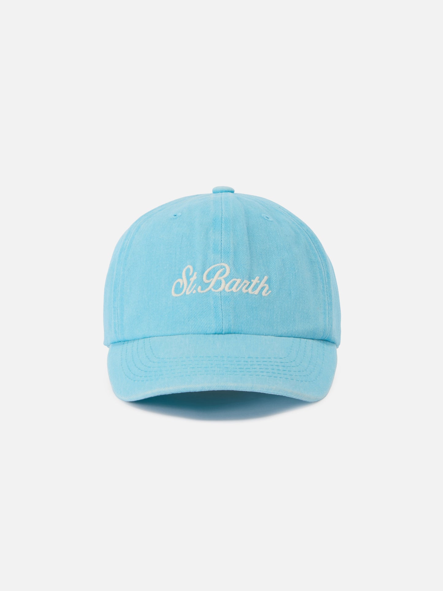 Davis light blue cotton baseball cap with embroidered logo