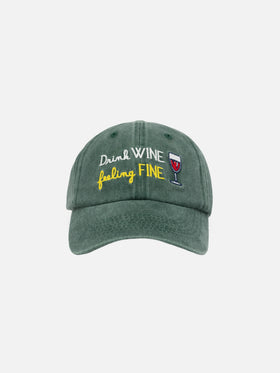 Davis cotton Ball Cap with drink wine feeling fine embroidery