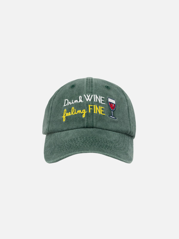 Davis cotton Ball Cap with drink wine embroidery