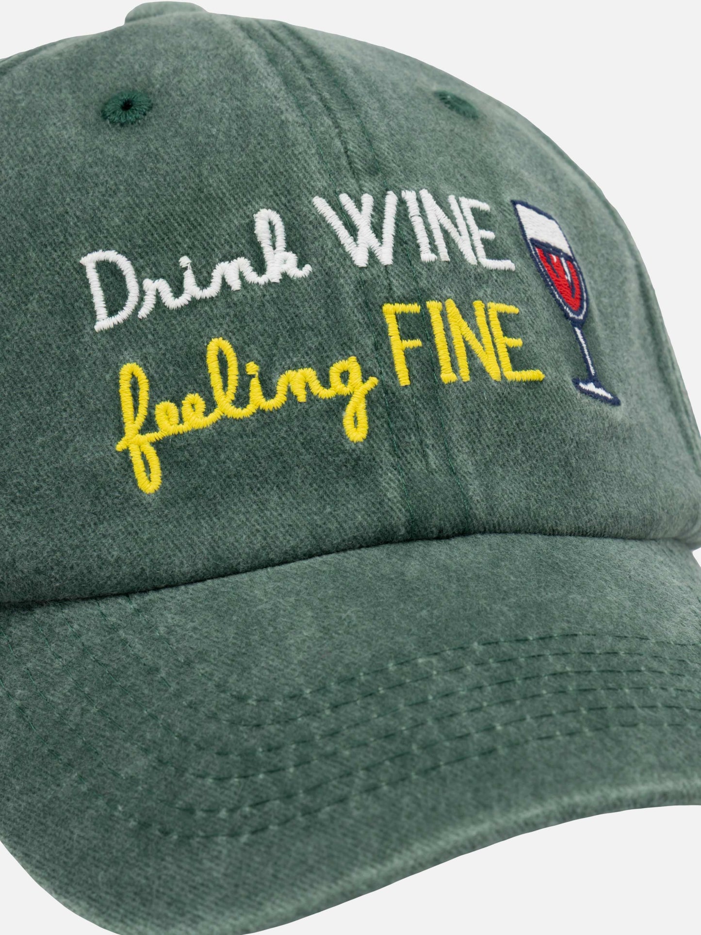 Davis cotton Ball Cap with drink wine feeling fine embroidery