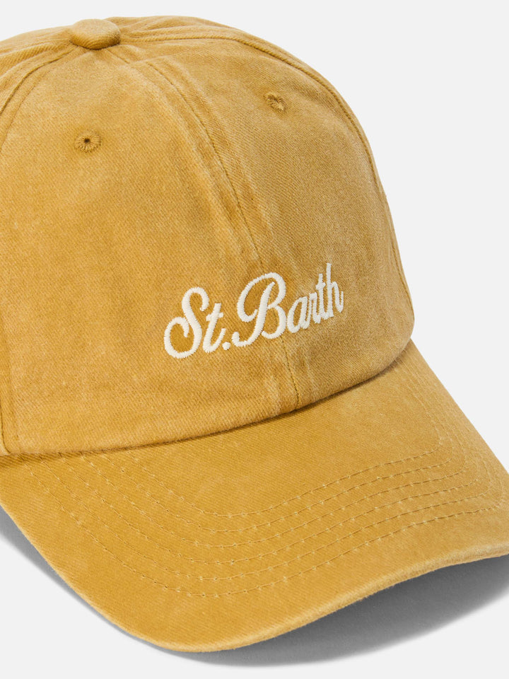 Davis ochre yellow Ball Cap with St. Barth embroidery