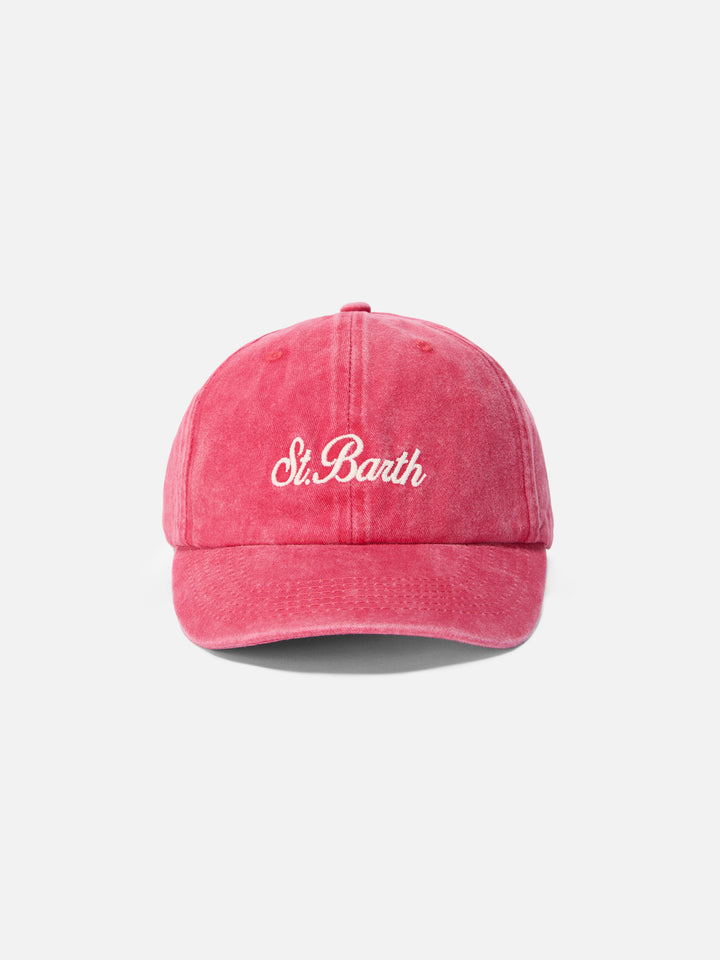 Davis  red Ball Cap with St. Barth embroidery