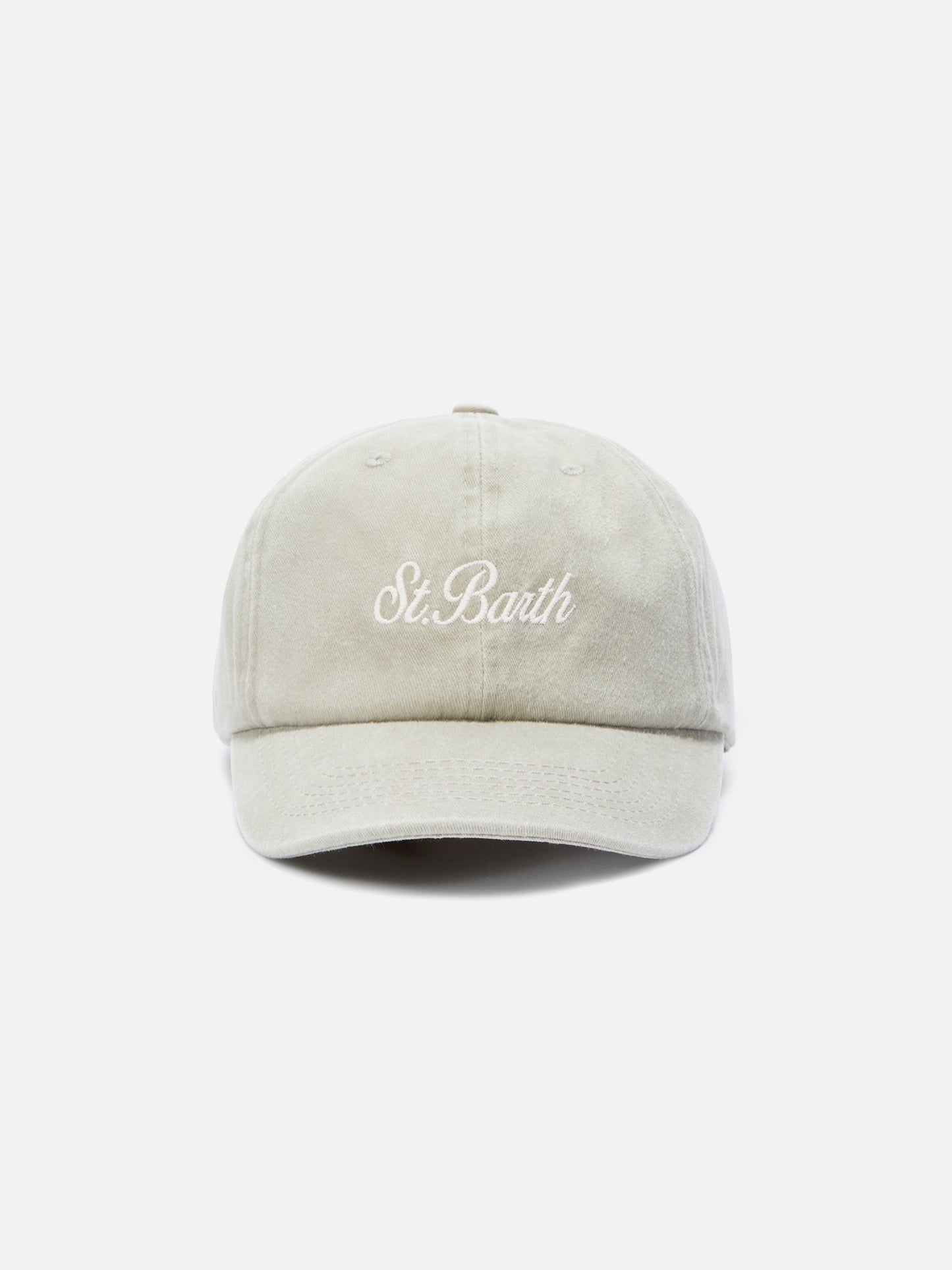 Davis beige cotton baseball cap with embroidered logo