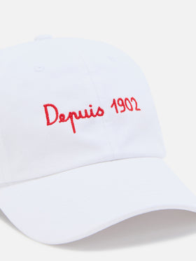 Casquette de baseball White Davis en coton avec broderie AS Cannes | AS CANNES SPECIAL EDITION 
