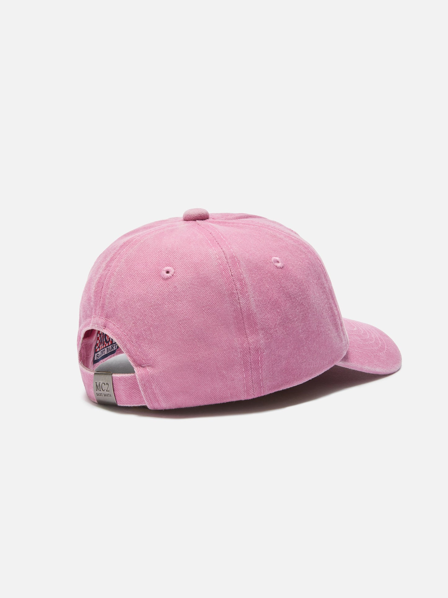 Davis light pink cotton baseball cap with embroidered logo