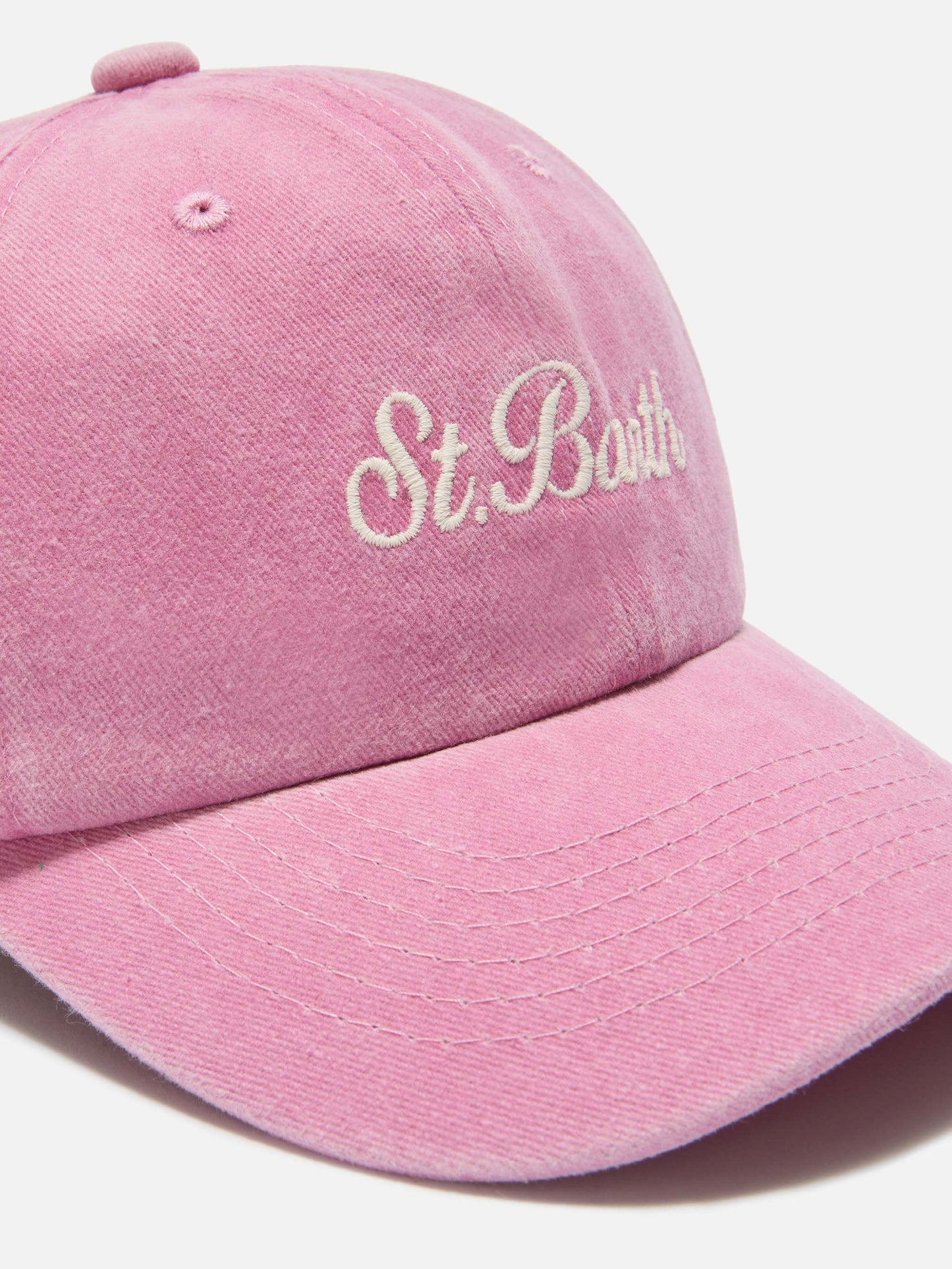 Davis light pink cotton baseball cap with embroidered logo