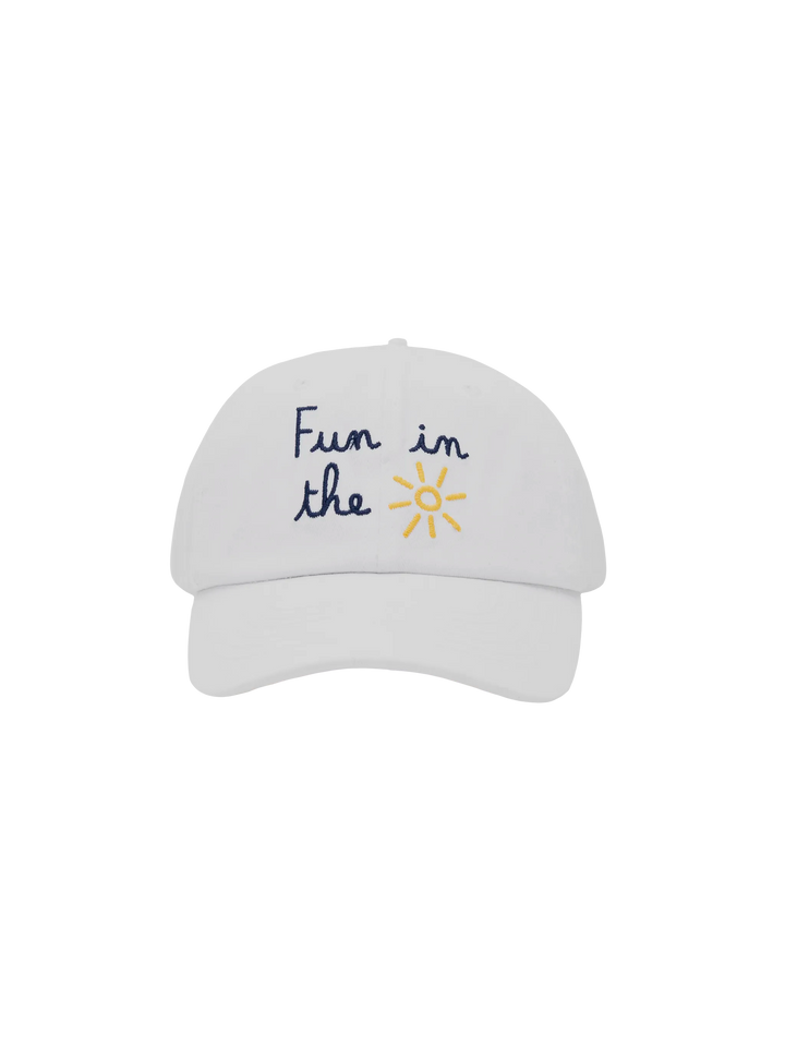White denim ball cap Baseball Jr with daisy embroidery