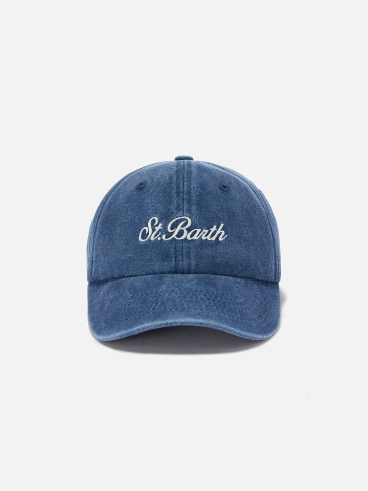 Davis soft blue cotton baseball cap with embroidered logo