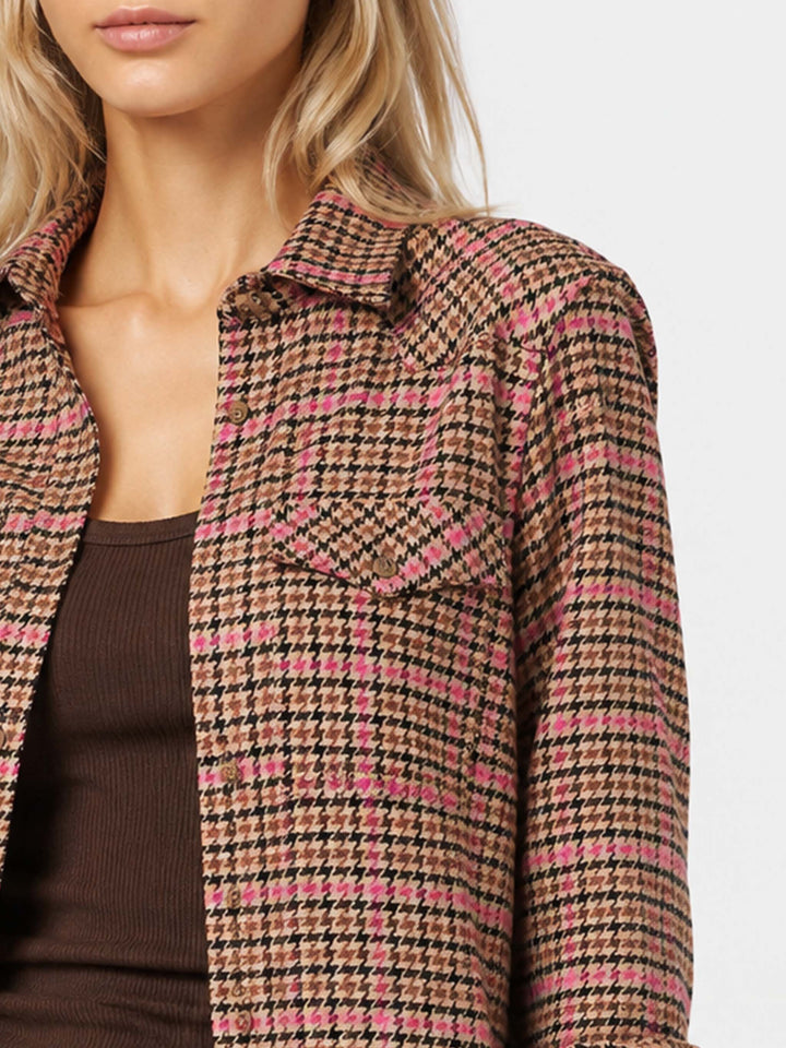 Overshirt Deer im Pied-de-Poule-Muster 