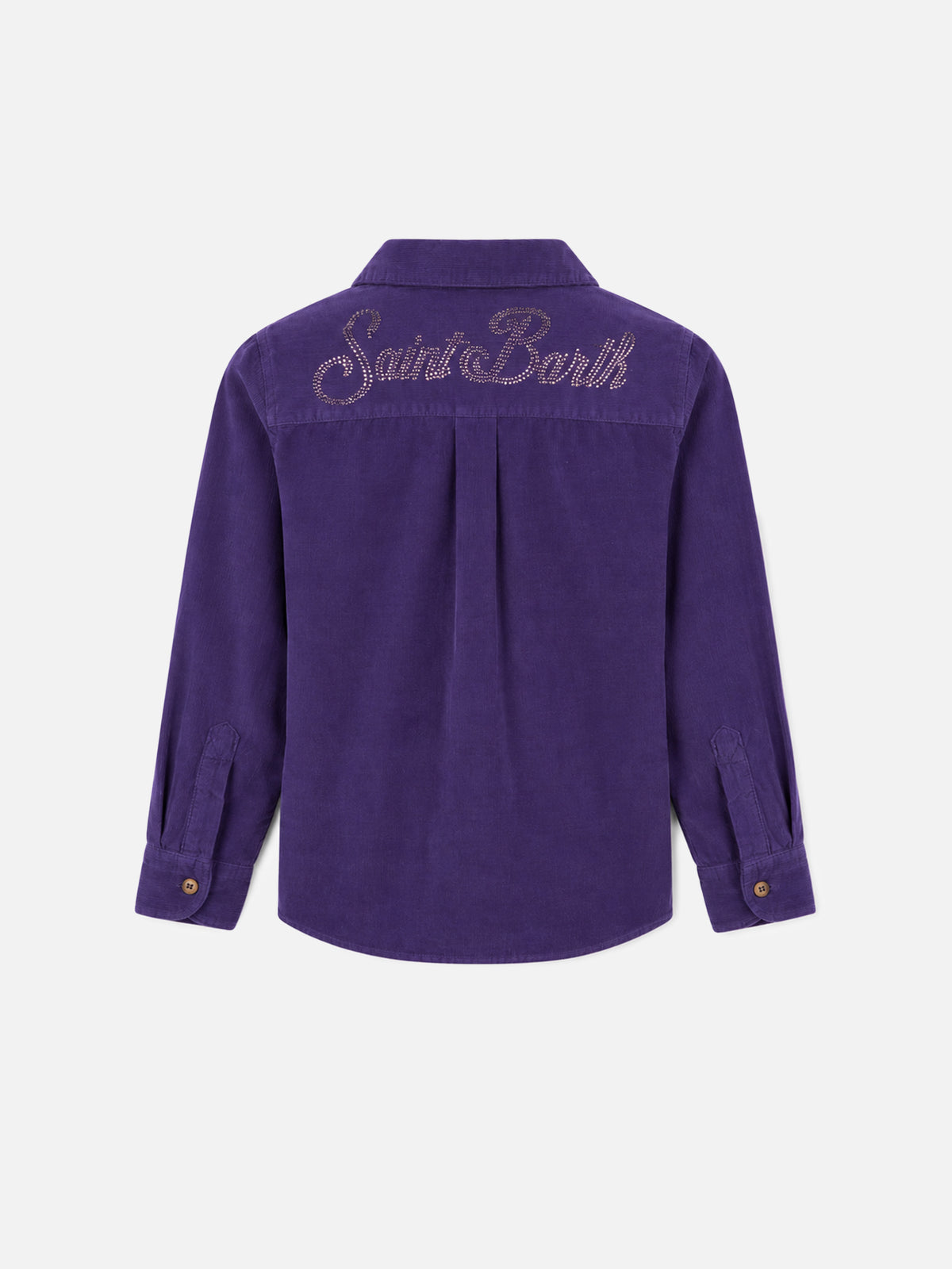 Purple Deer Jr corduroy overshirt with rhinestone print