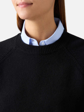 Pull ras-du-cou Delphine en laine noire 