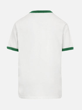 T-shirt da bambino bianco in cotone Dean Jr con ricamo Australian | AUSTRALIAN BRAND SPECIAL EDITION