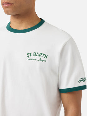 Cream Dean t-shirt with Tennis League print and maxi graphic on the back