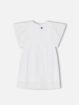 Girl white Sangallo lace cotton dress