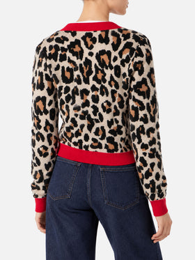 Damen-Cropped-Cardigan mit Saint Barth-Stickerei 