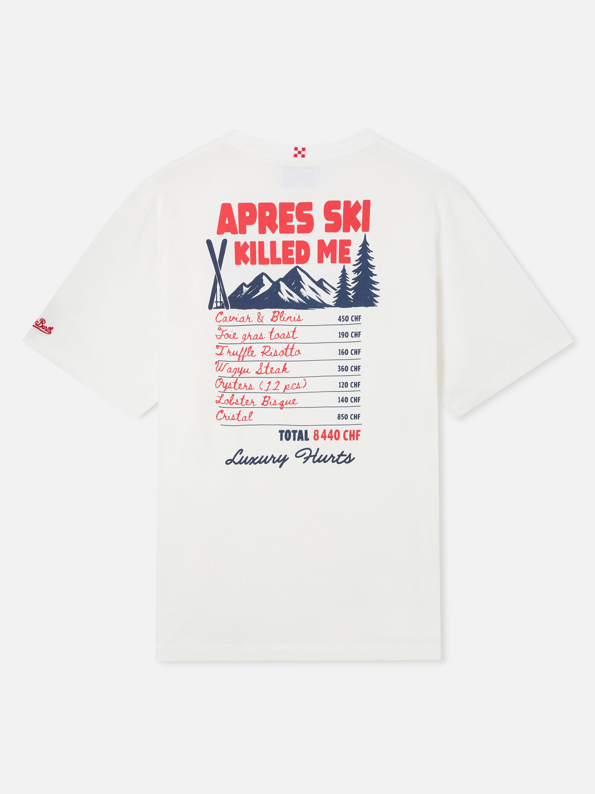 Camiseta oversize de algodón blanca Delmar con estampado Après Ski Killed Me en la espalda 