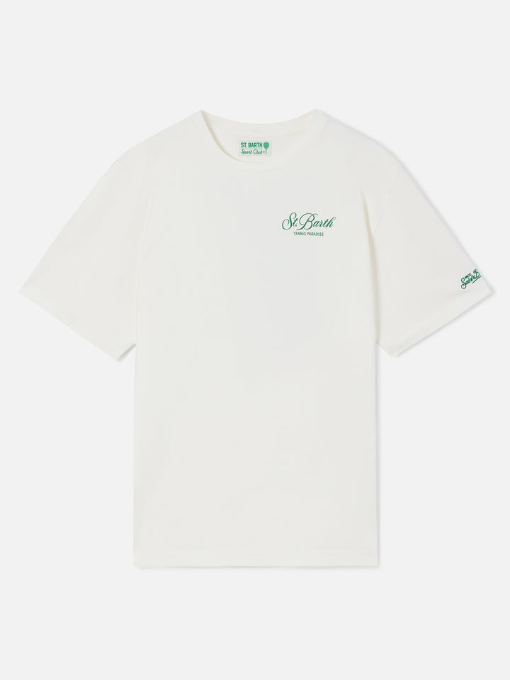 T-shirt Delmar bianca con stampa Peanuts Tennis Paradise