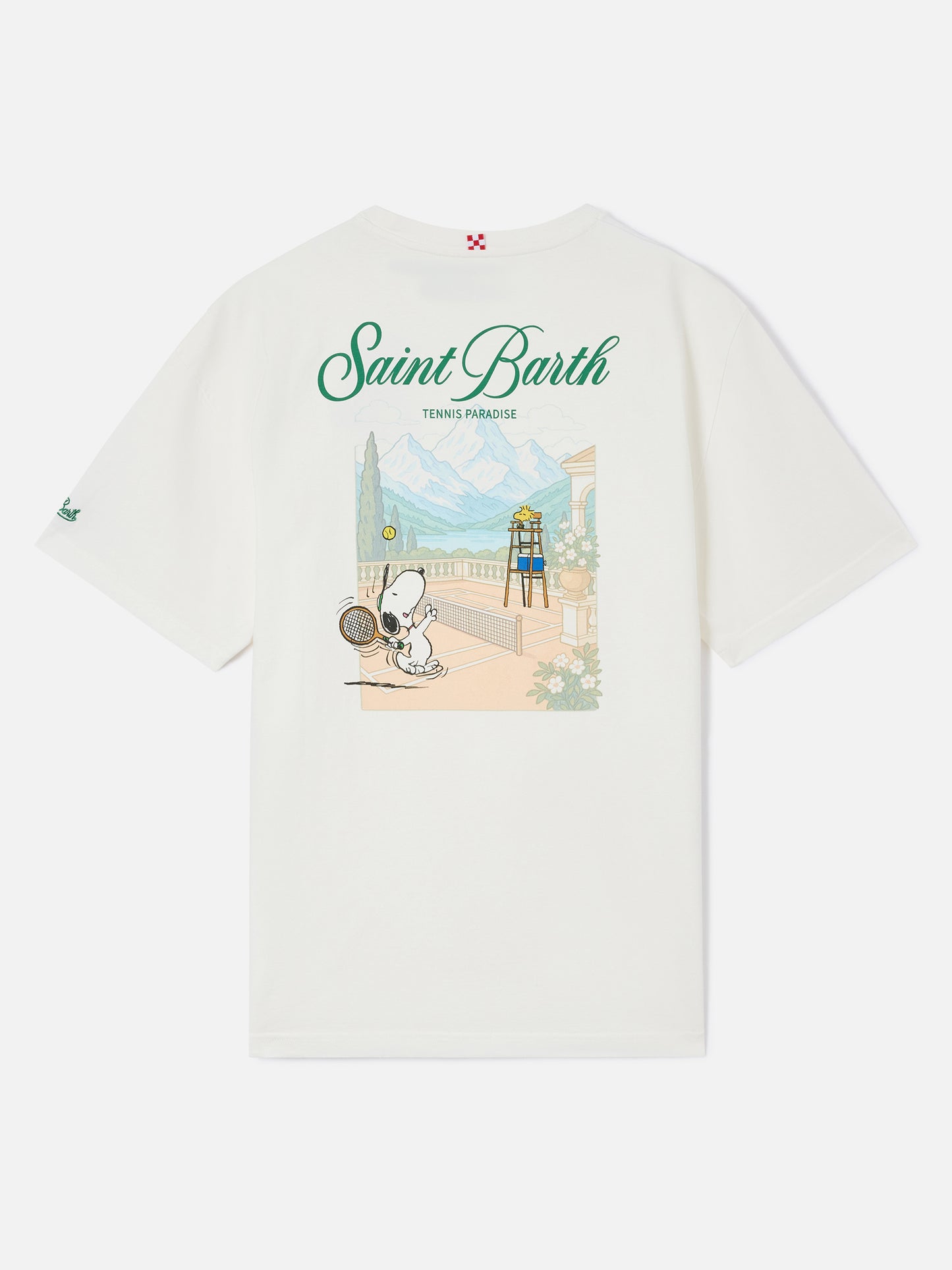 Delmar T-Shirt in Weiß mit Peanuts Tennis Paradise-Print 