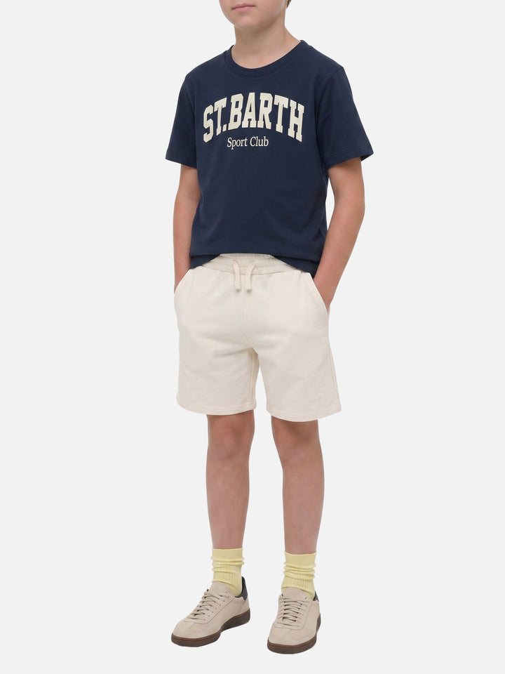 T-shirt Denver Jr in puro cotone blu con stampa Sport Club