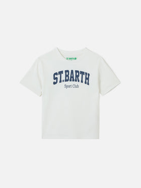 T-shirt Denver Jr in cotone bianco con stampa logo Sport Club