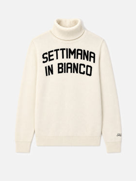 Pull à col roulé White Settimana in Bianco 