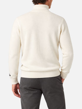 Pull à col roulé White Settimana in Bianco 