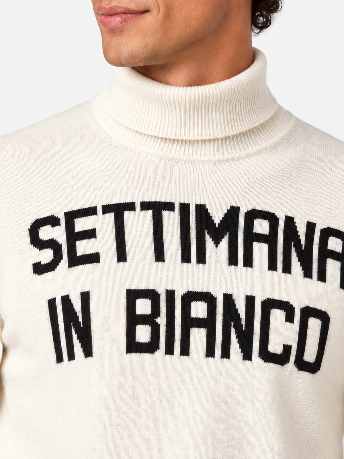 Pull à col roulé White Settimana in Bianco 