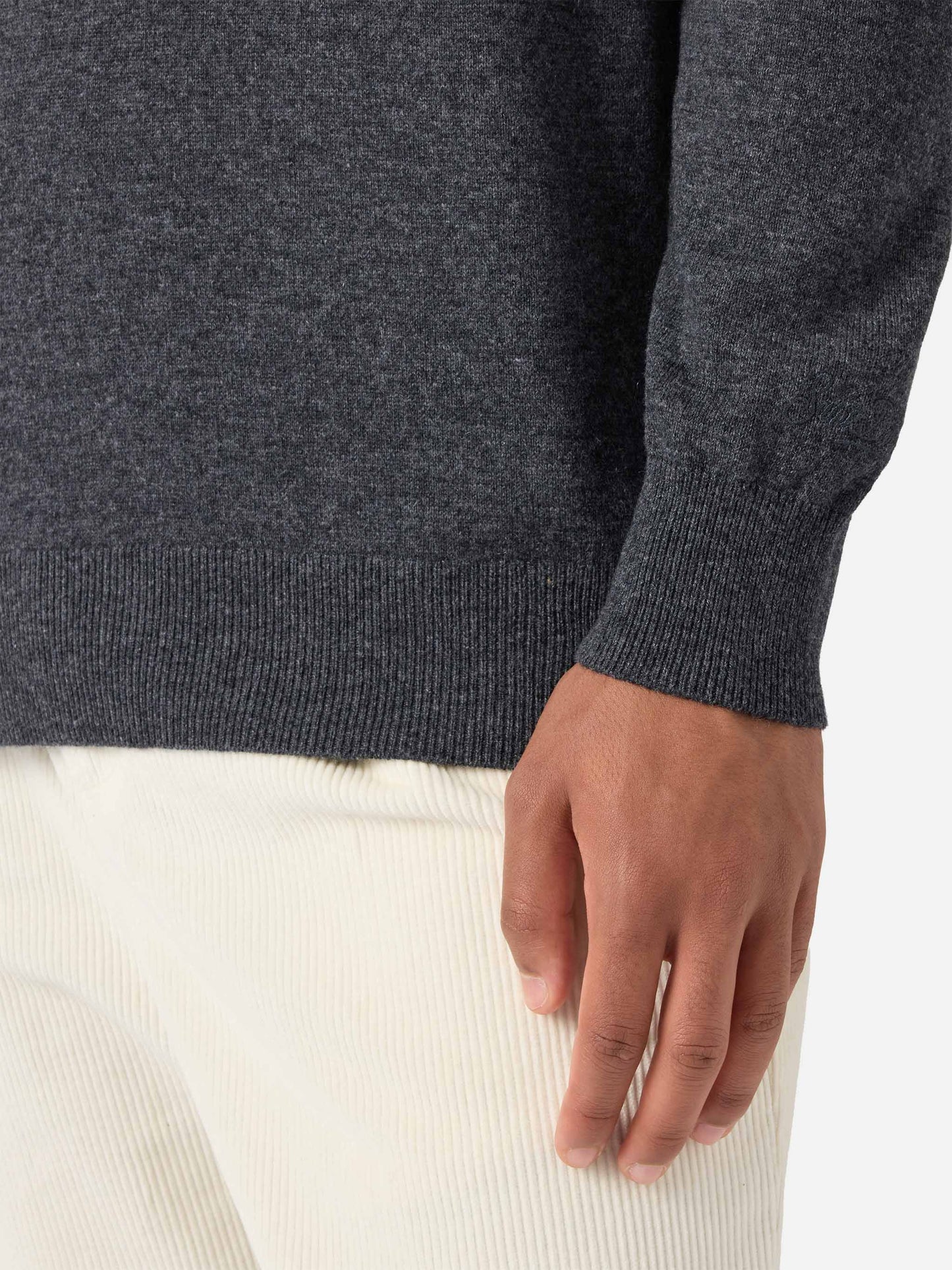 Anthracite merinocash half-zip sweater Dorian