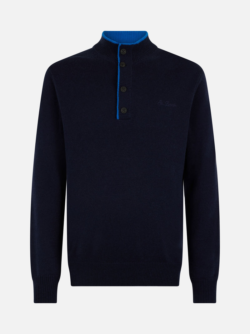 Man cashmere blend polo sweater Dorian