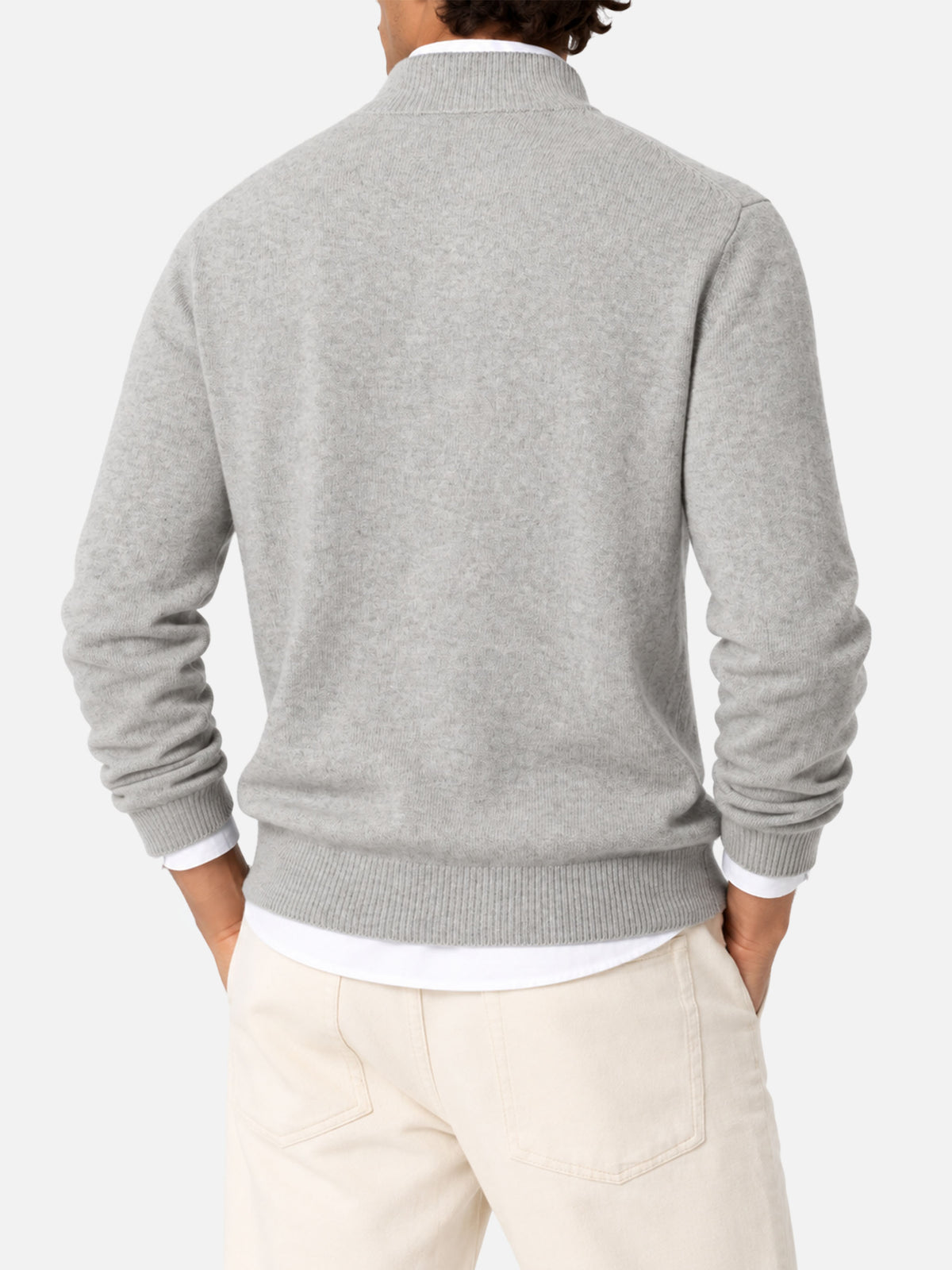 Polo in MISTO CASHMERE grigio chiaro