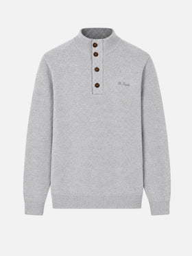 Polo in MISTO CASHMERE grigio chiaro