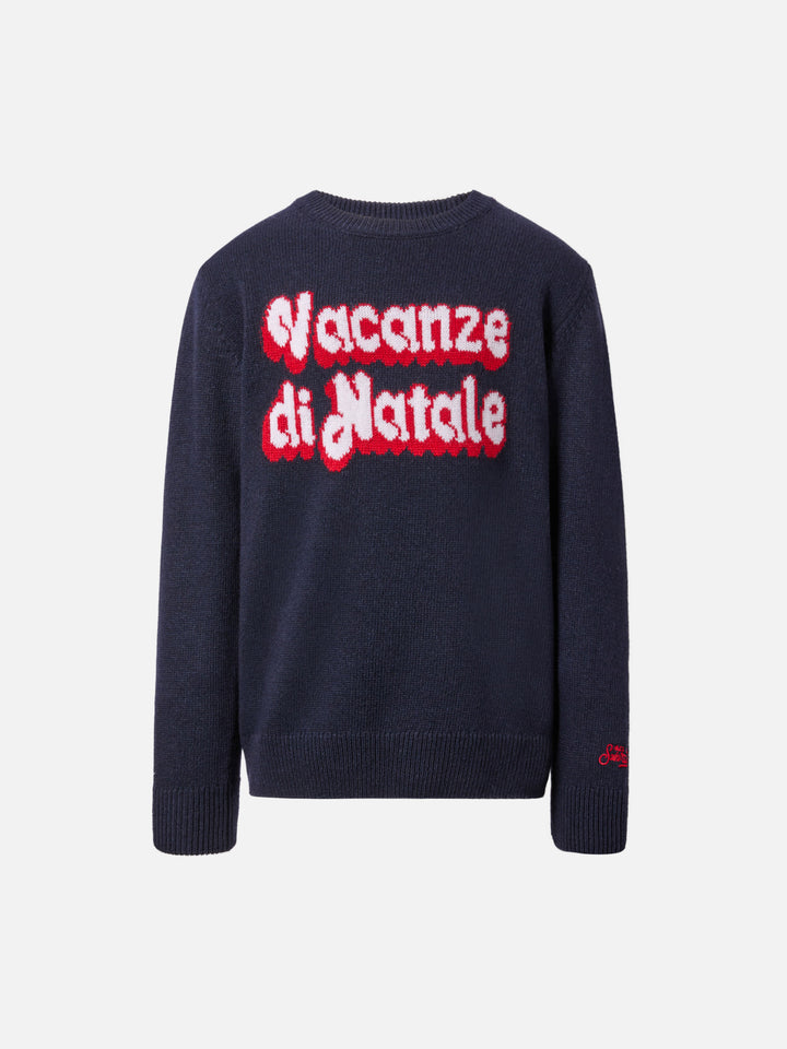 Douglas sweater in cashmere blend with Vacanze di Natale jacquard | VACANZE DI NATALE SPECIAL EDITION